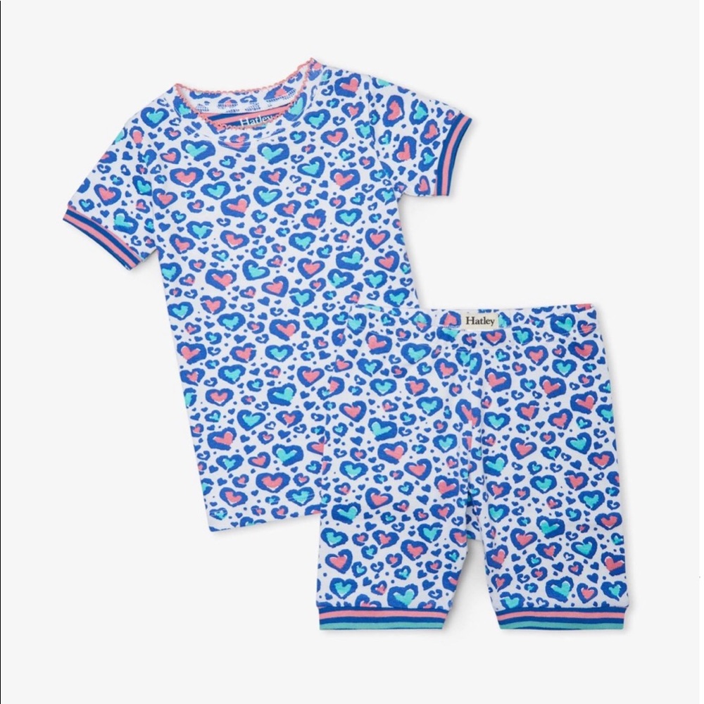 Cheetah Hearts Organic Cotton Short Pajama Set
